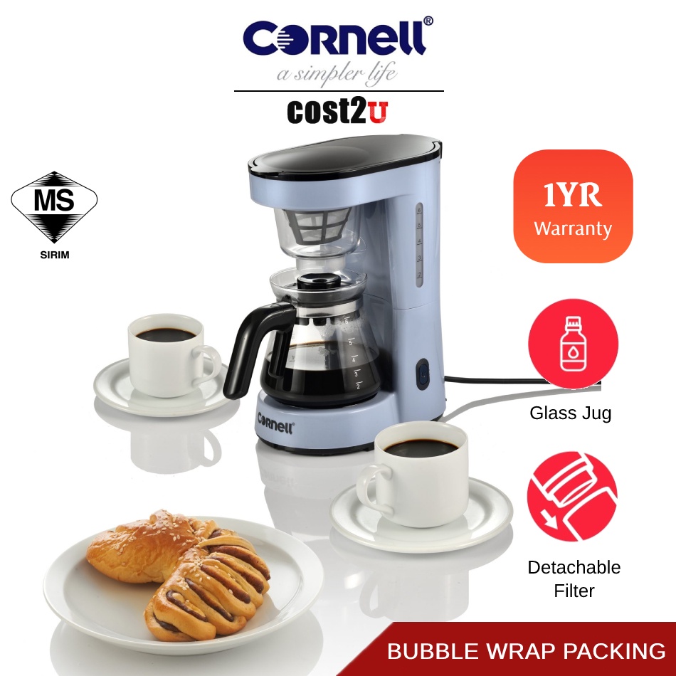 [Free Bubble Packing] Cornell Blue Bae Series 0.75L Drip Coffee Maker | CCM-E075X Pembancuh Kopi Coffee Machine 咖啡机 OES