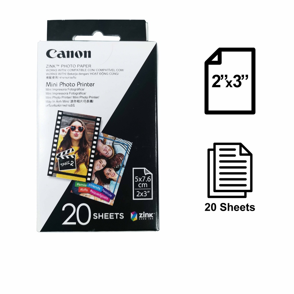 Canon ZP2030 2R ZINK StickyBacked Photo Paper for Canon Mini Photo