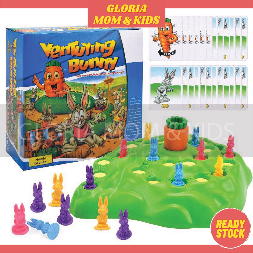 Funny Bunny Rabbit Cross Country Puzzle Board Game Kids Toys Family Games Venturing Rabbits Trap