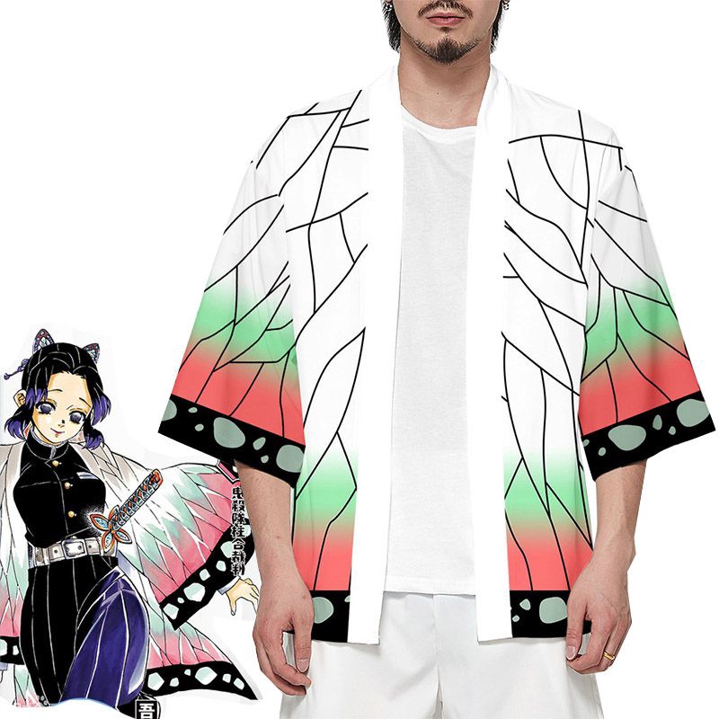 Japan Anime Demon Slayer Kimetsu No Yaiba Kochou Shinobu Cosplay Loose Haori Coat Tops Shopee Malaysia