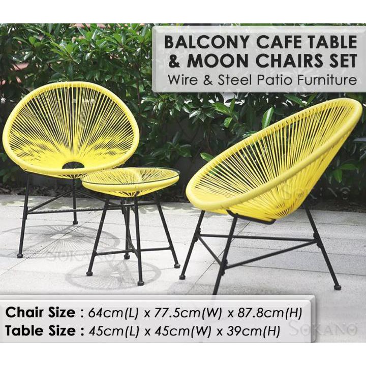 Solid Outdoor Garden Chair, Wire Outdoor Furniture Set