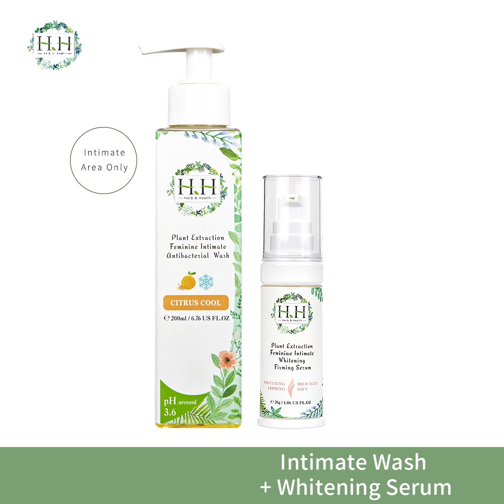 【抗菌紧实美白二入组】HH私密抗菌洁净露(200ml) + 私密美白紧致凝露(30ml) HH Intimate Wash + Whitening Serum