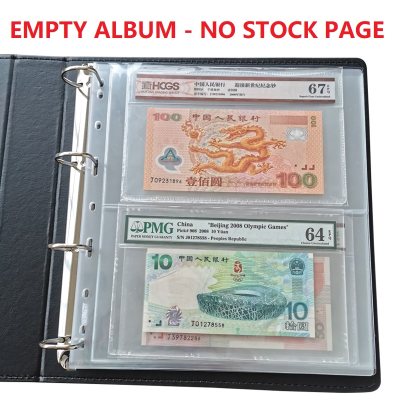 40 Pockets Album Paper Money Storage Book For PMG Notes Graded Banknote Holder 