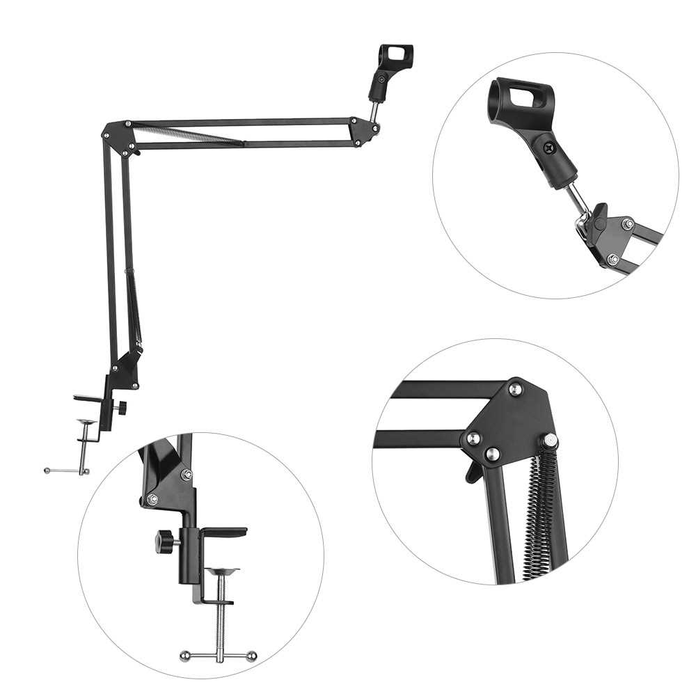 Adjustable Microphone Stand Suspension Boom Scissor Arm Mic Bracket