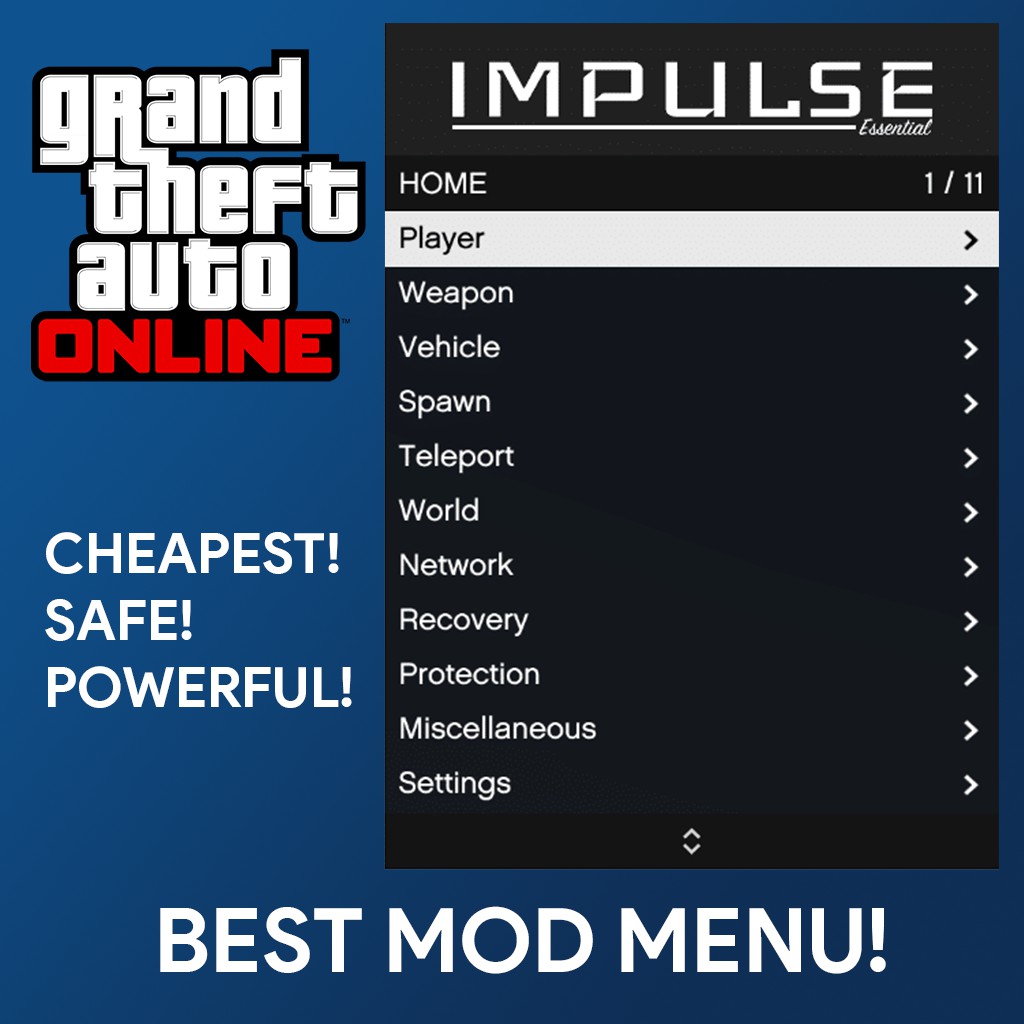 Gta Online Mod Menu Impulse Official Server Undetected Shopee Malaysia