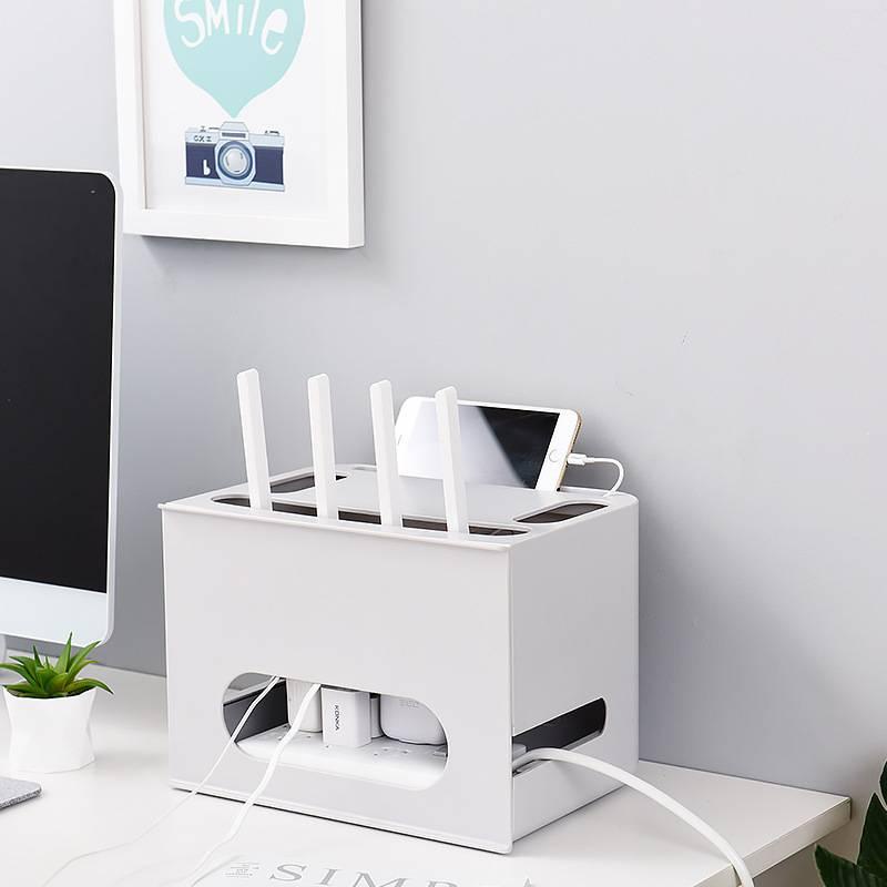 Double Layer Router Storage Box With Drawer | Desktop Storage Box