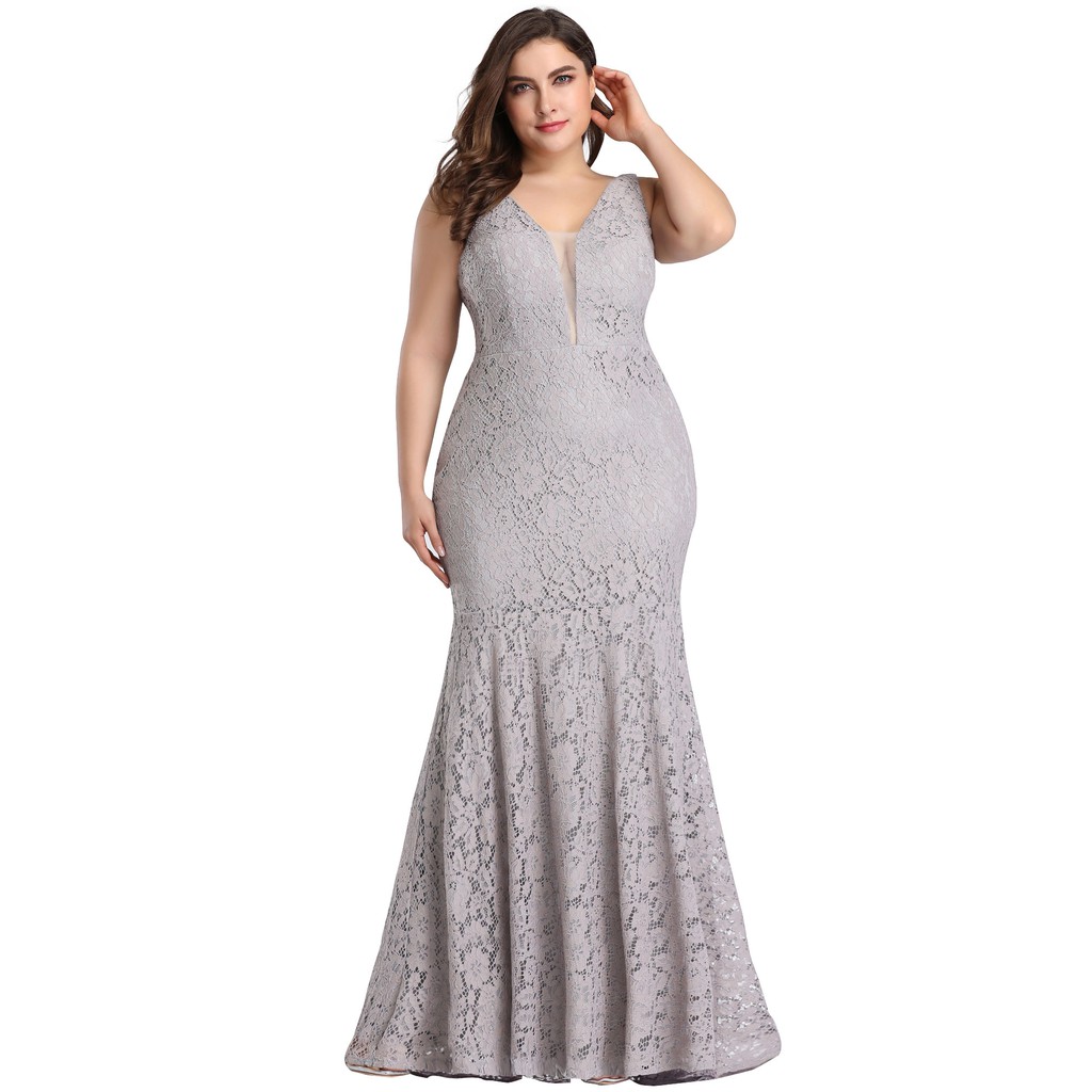 long lace plus size dress