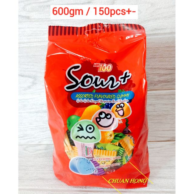 Lot 100 Sour Gummy Candy 600g 150pcs+ (Long Exp) Shopee Malaysia