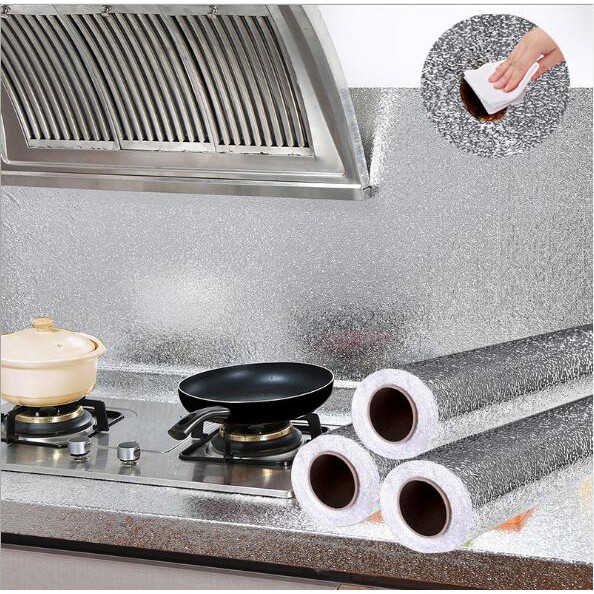 Kitchen Oil Proof Waterproof Self Adhesive Wallpaper Aluminum Foil