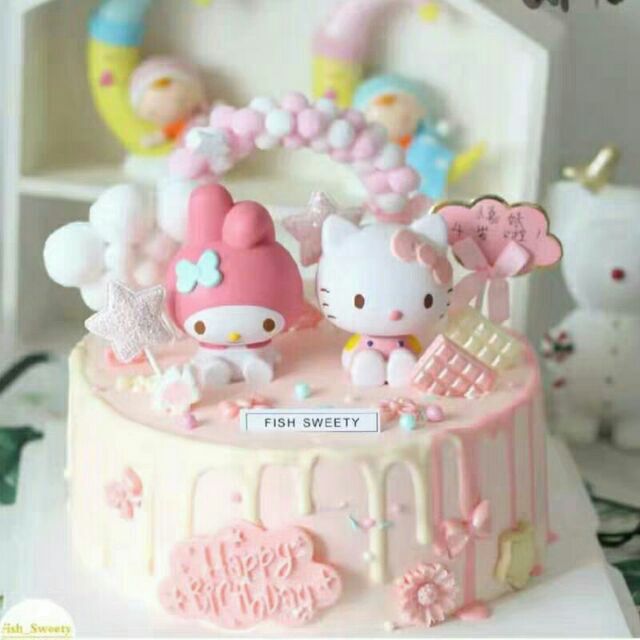 Hellokitty My Melody Figures Toy Cake Decoration Shopee Malaysia