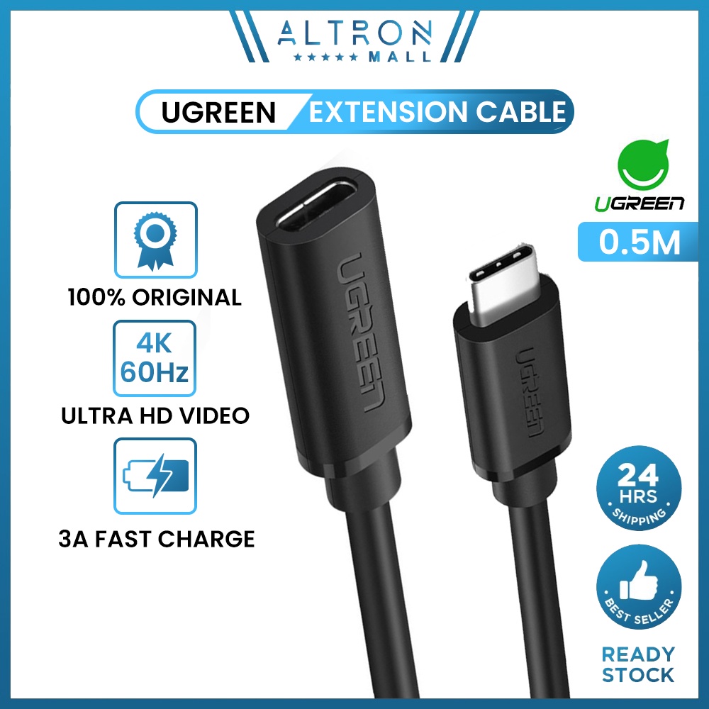 Ugreen 05meter Usb C Extension Extend Cable Type C Typec Type C Extender Cables Cord Male To 7545