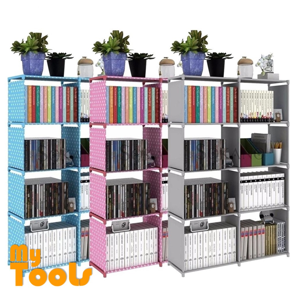 3 Layer 9 Shelf Books Storage Rack Student Kids Cube Bookcase Home DIY Shelf