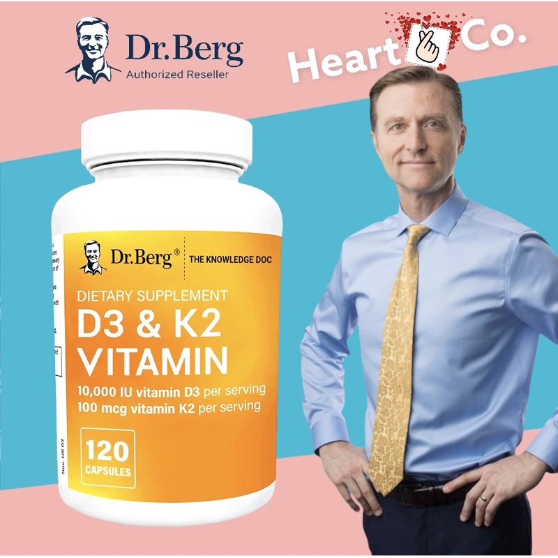 Dr. Berg's D3 & K2 Vitamin D3 K2 Supplement Purified Bile Salts