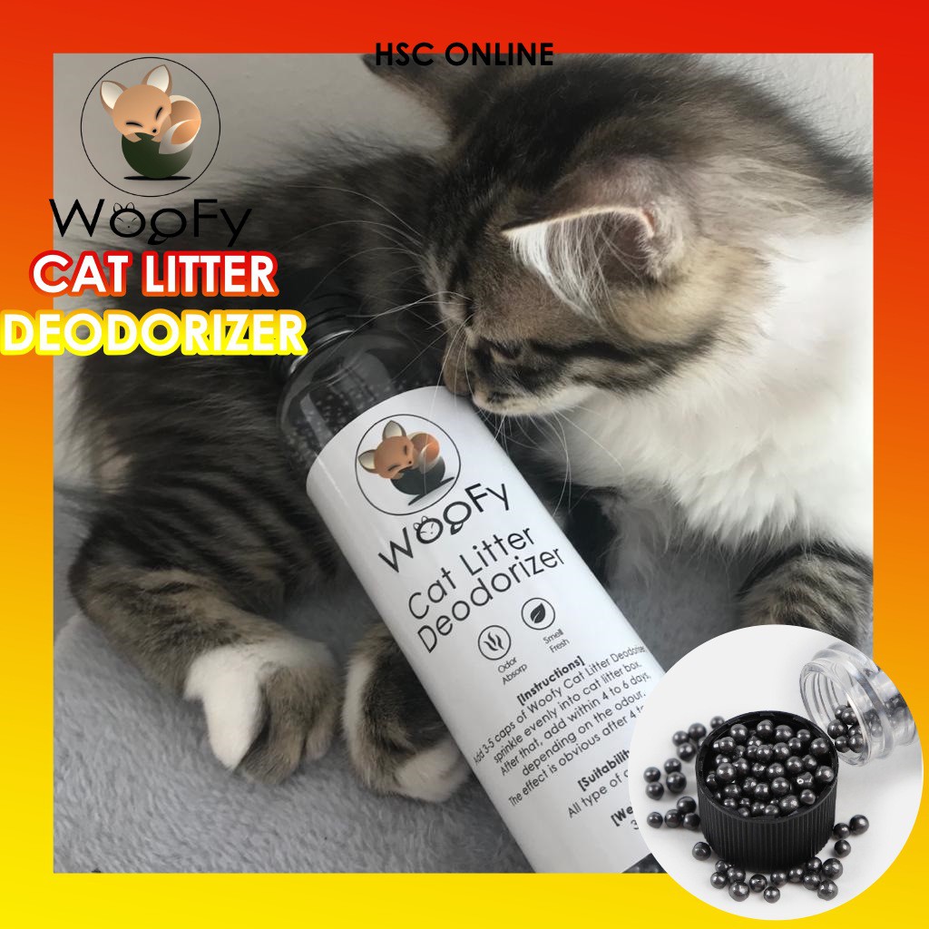Woofy Cat Litter Deodorant Beads Activated Charcoal Absorbs Tight Odor