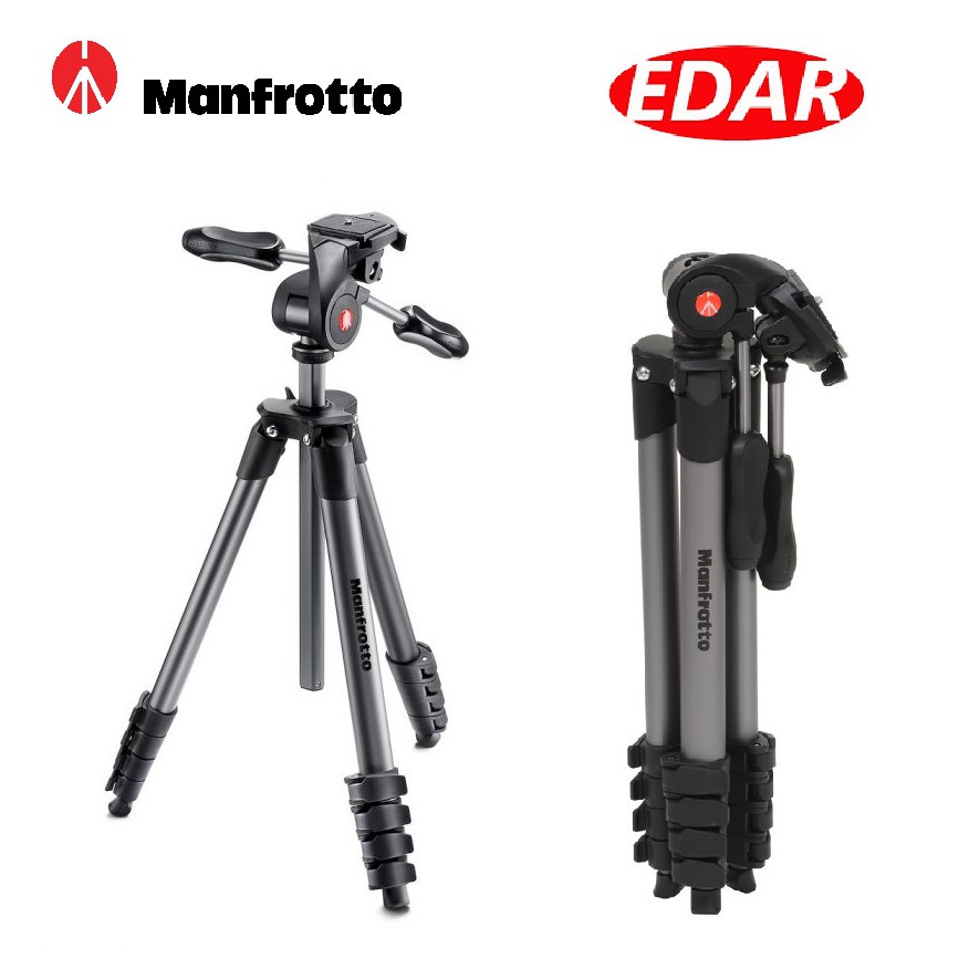 Manfrotto Compact Advanced Aluminium Tripod With 3 Way Head