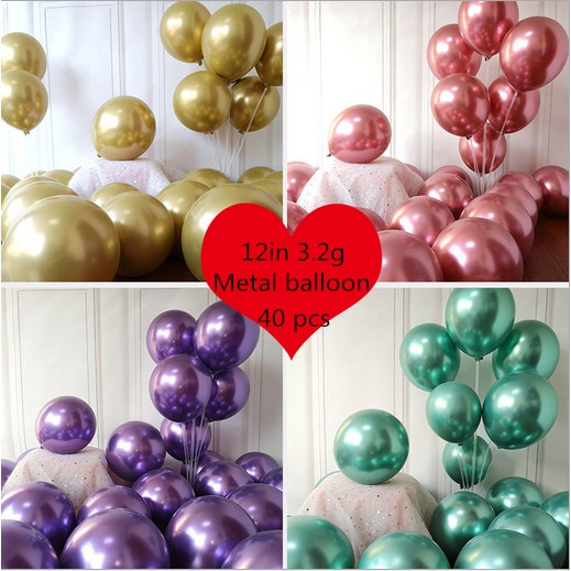 Metallic Balloon Latex Balloons Green Red Gold Purple Helium