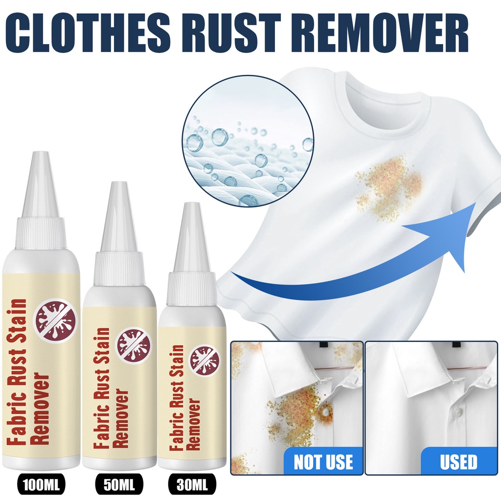 100/50ml Fabric Rust Stain Remover Waterless Clothing Decontamination ...