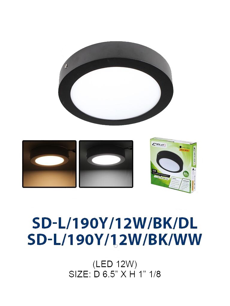 Cielo Black LED Surface Downlight 12W Shopee Malaysia