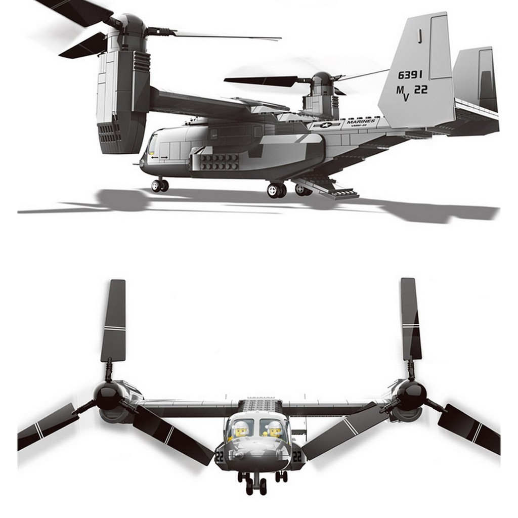 Bell Boeing V22 Osprey Helicopter 1 44 Model Building Blocks 593pcs Military Toy Shopee Malaysia - v 22 osprey roblox