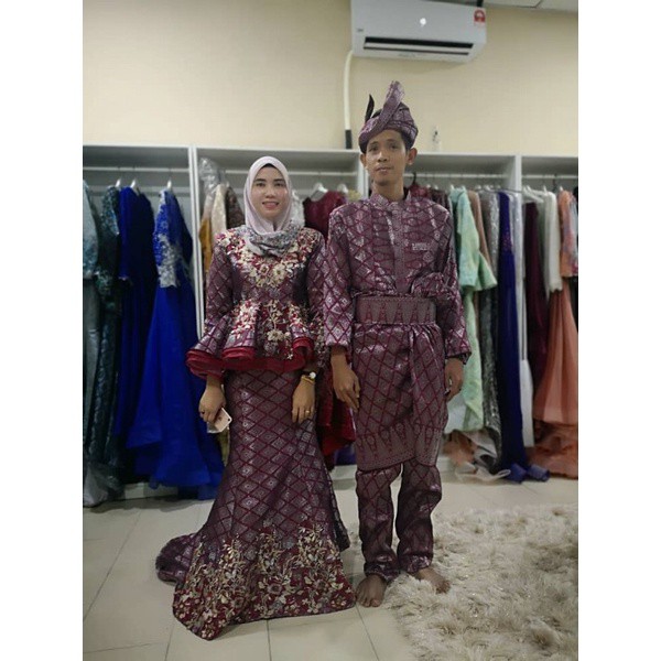 baju pengantin songket maroon