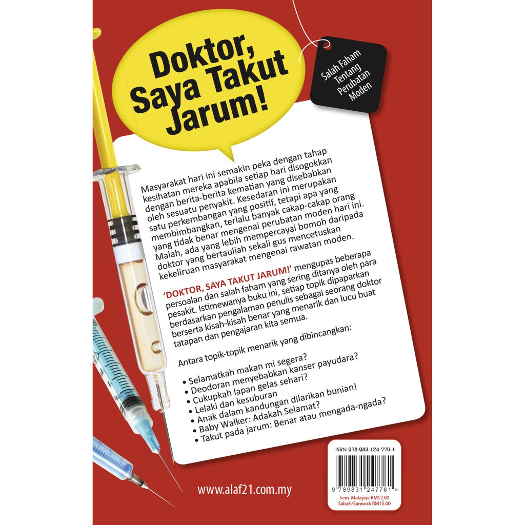 DOKTOR, SAYA TAKUT JARUM! by Zubaidi Hj. Ahmad  Shopee Malaysia
