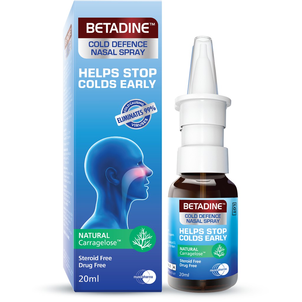 Betadine Cold Defence Nasal Spray 20mL Carragelose; Cold; Flu; Virus