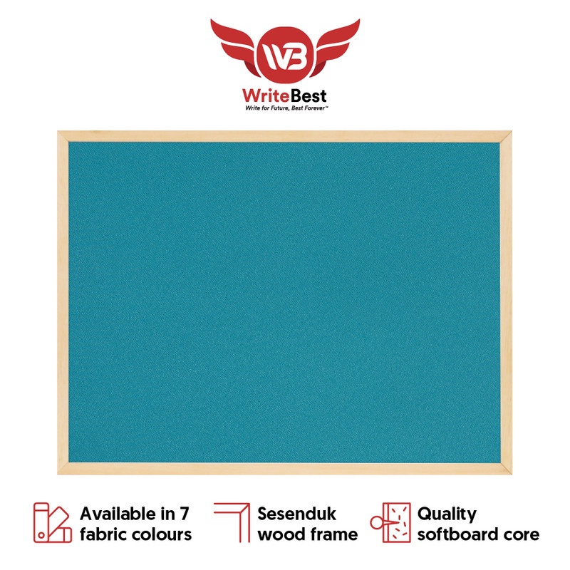 WriteBest Fabric Notice Board with Eco Wooden Frame [Small Range