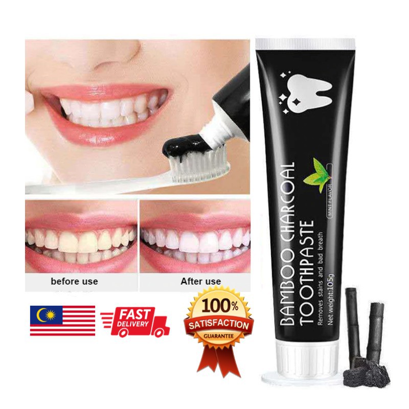 [READY STOCK] 105g Teeth Whitening Activated Bamboo Charcoal Toothpaste ...