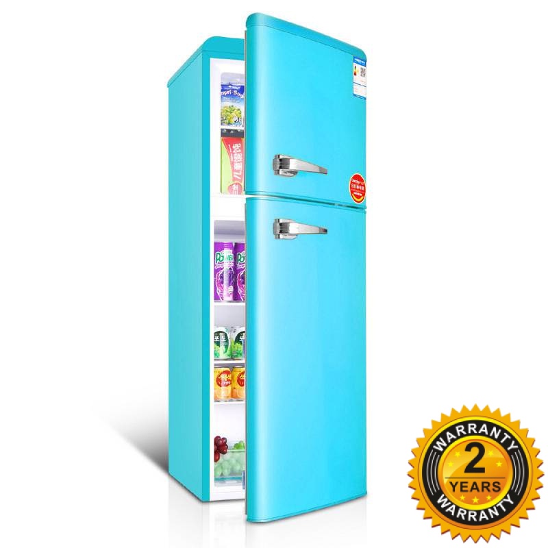 Refrigerator household small double door refrigerated freezing electric refrigerator office small retro refrigerator