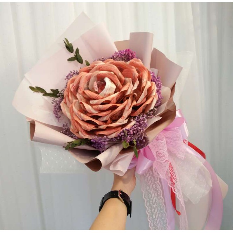 超大钱花花束山茶钱花花束money Bouquet Flower Bouquet Shopee Malaysia