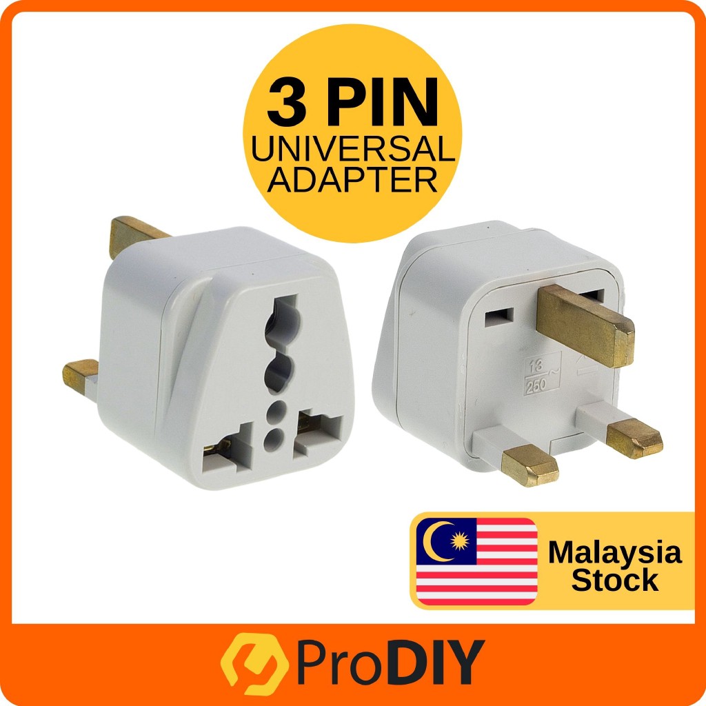 3-Pin Universal Adapter Plug Head UK Malaysia China Plug Socket Adaptor ( KS-168 ) Random Design