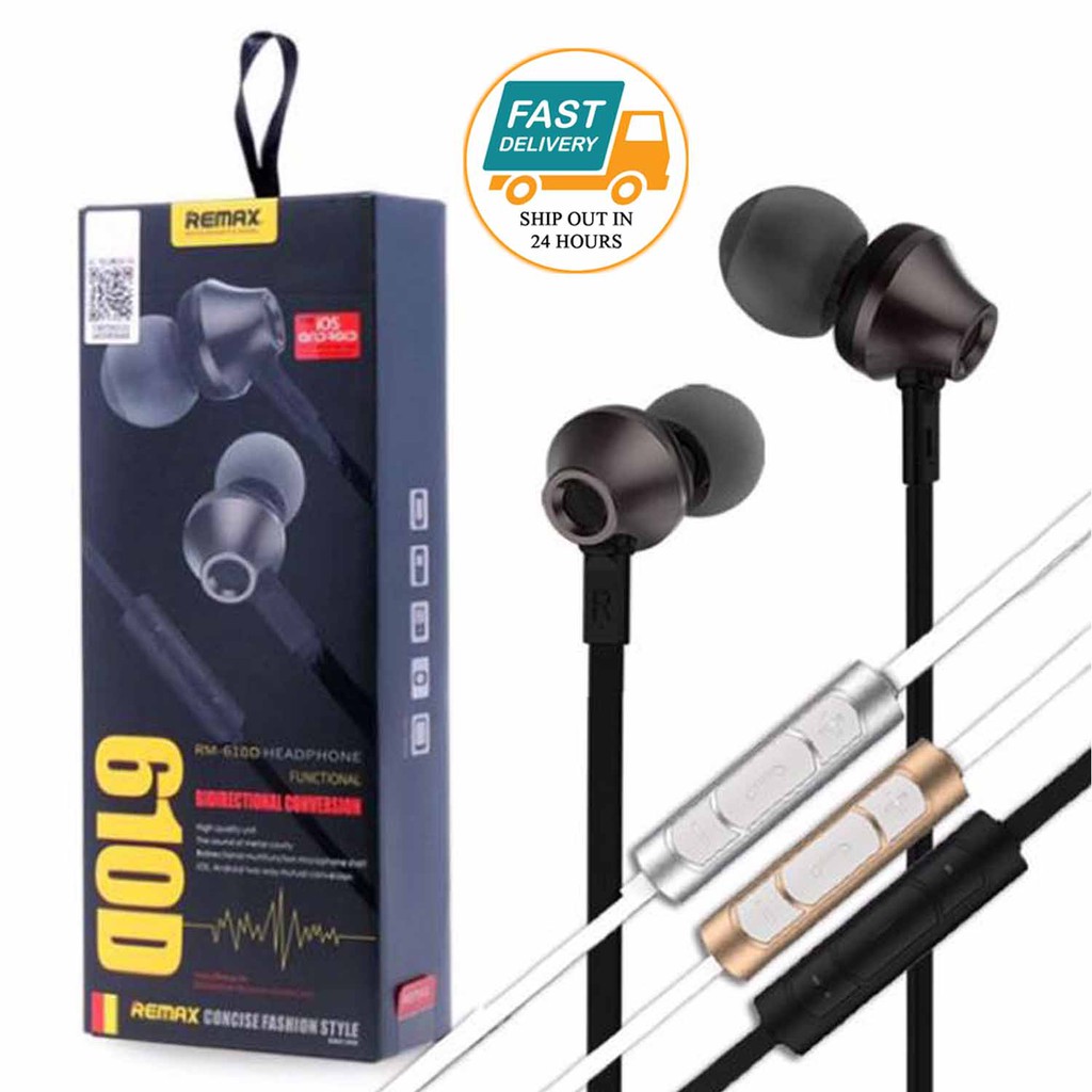 REMAX BASE DRIVEN STEREO EARPHONE RM-610D WITH FANTASTIC STYLE AND FABULOUS TONE
