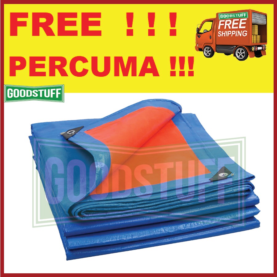 WATERPROOF TARPAULIN BLUE ORANGE SHEET CANVAS BLUE ORANGE WATERPROOF