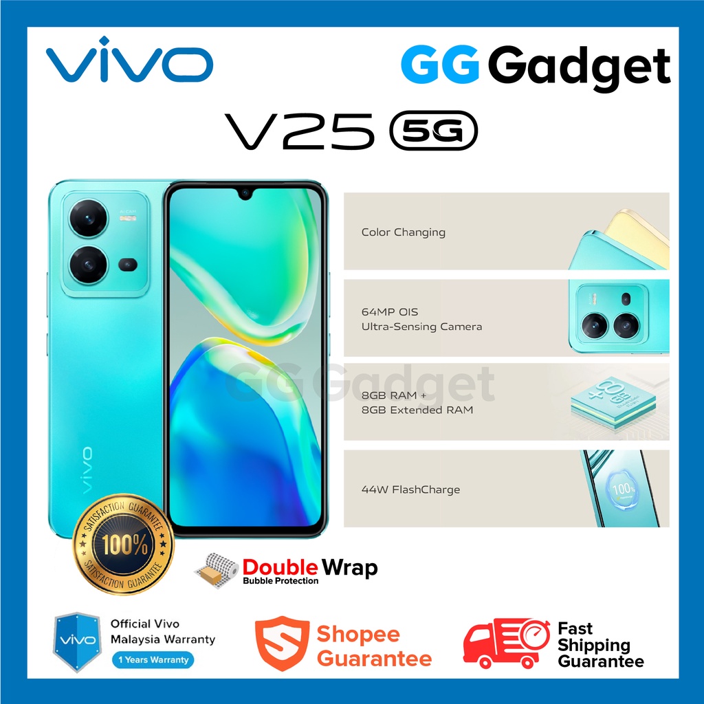 Vivo V25 5g 8gb 8gb 256gb 64mp Ois Ultra Sensing Camera 44w Flashcharge Shopee Malaysia 4069