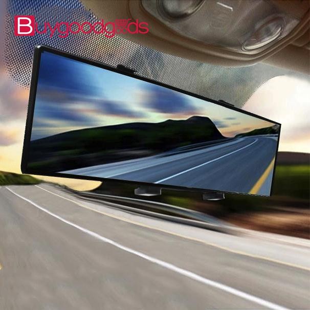 i-Shop Auto Car 300mm Wide Convex Curve Interior Clip on Panoramic Rear View Mirror