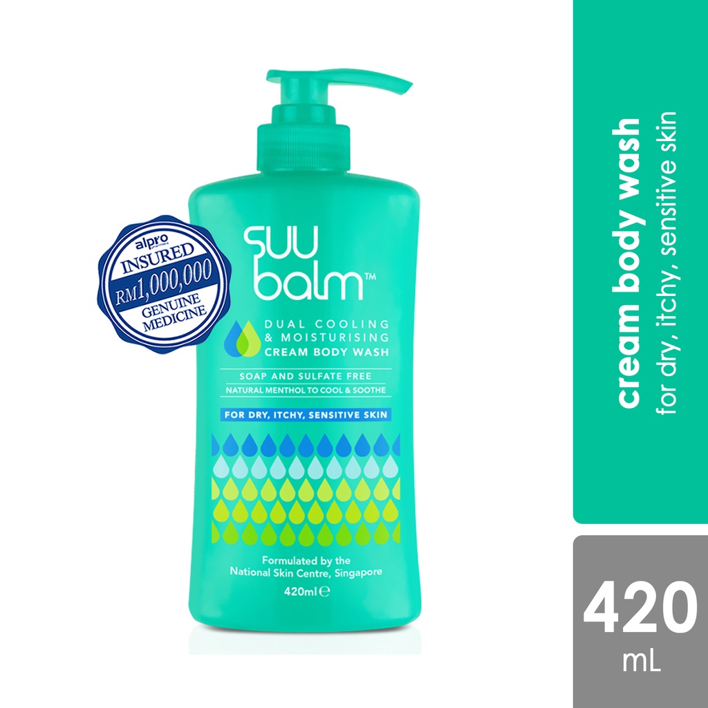 Suu Balm Dual Cooling & Moisturizing Cream Body Wash (420ml) Shopee