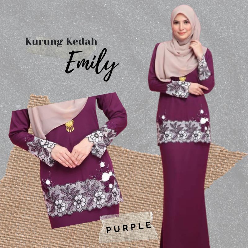 Baju Kurung Kedah Bunga 3d Shopee Malaysia