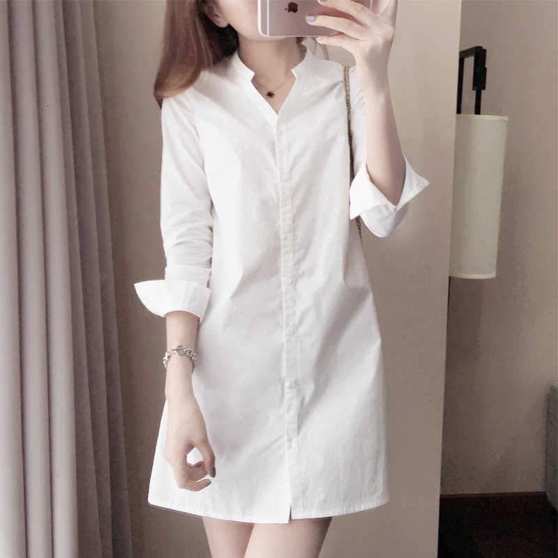 plain white shirt dress