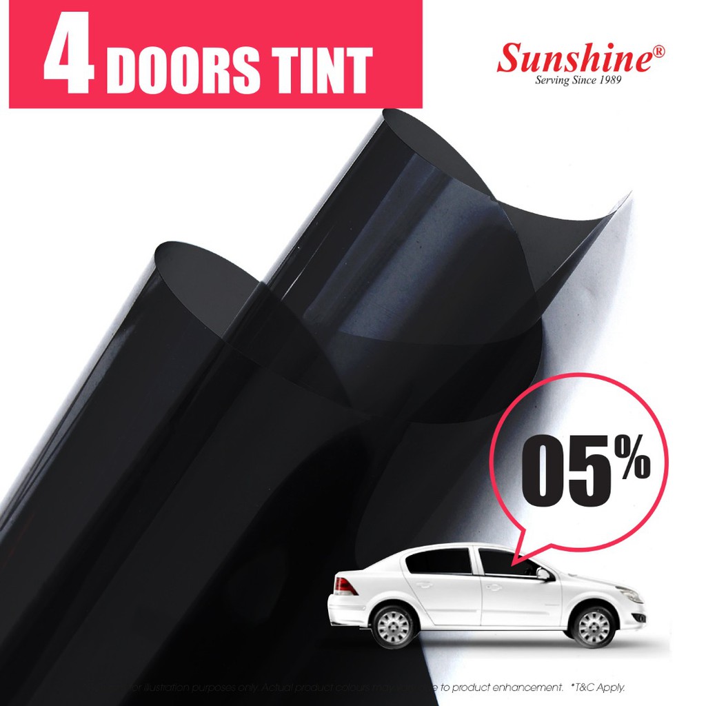 Tinted Kereta/Car Tint, Hitam/Black, Made in Korea, 1ply, Gelap 95