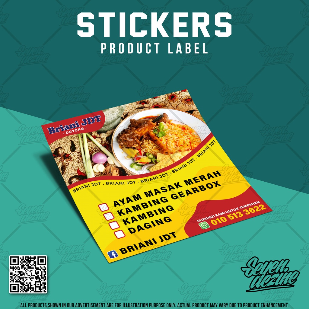 [Petak 500 FREE 500] Sticker Label Produk Petak FREE DESIGN Shopee