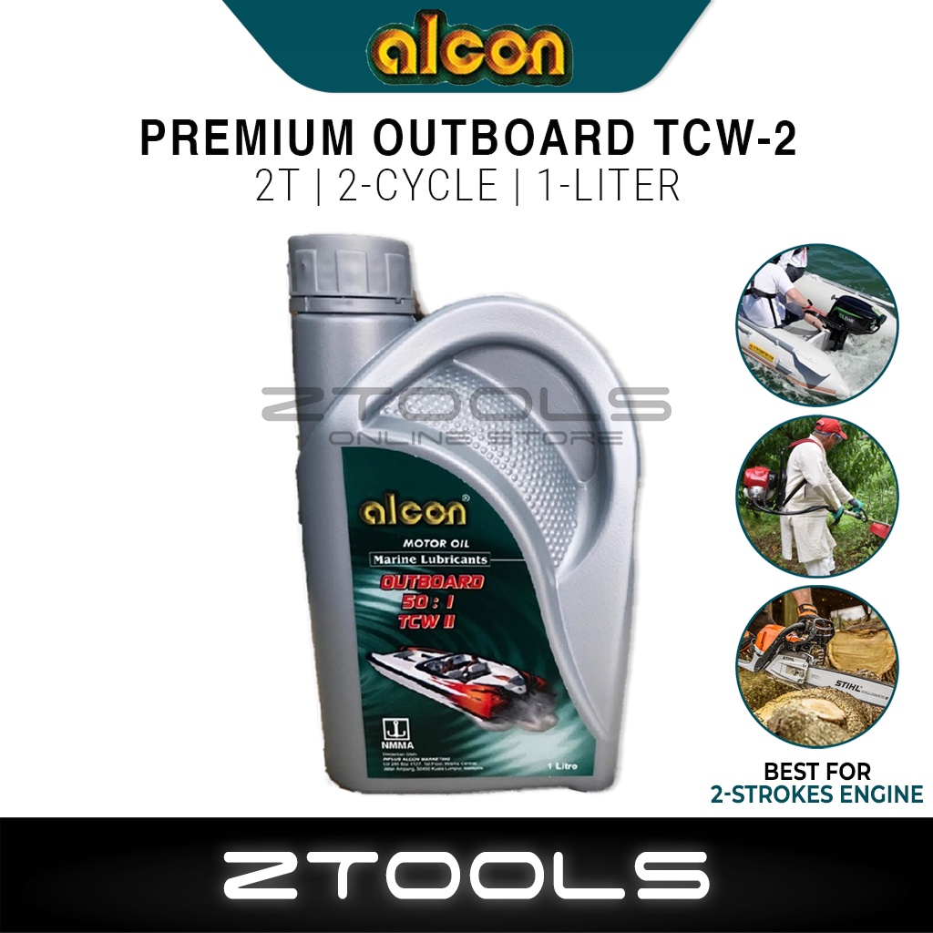 (1 Liter) Alcon Outboard TCW2 2T Oil Lubricant For 2Stroke Engine