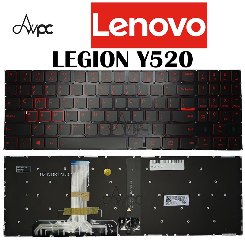 thumbnail image 2 of Original Lenovo Legion Y520-15IKBN Y720-15IKB Laptop Keyboard – US QWERTY Black 2 of 5