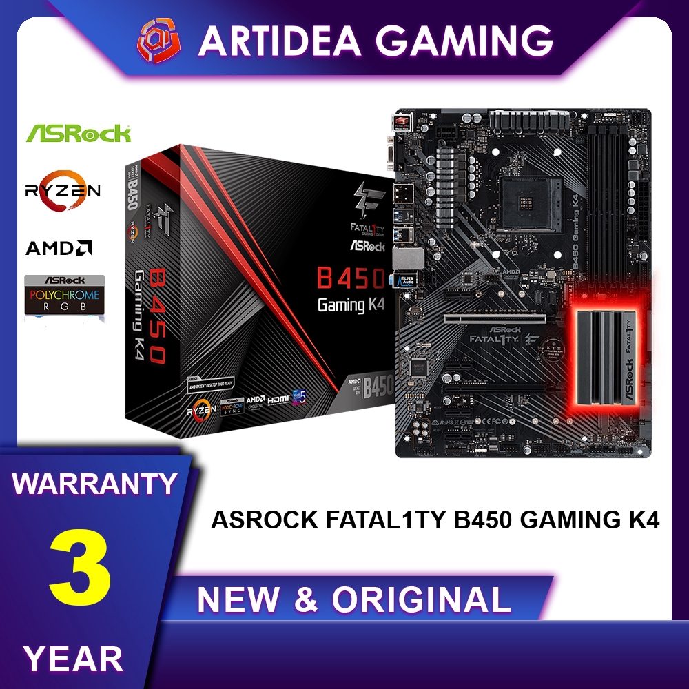 Asrock Fatal1ty B450 Gaming K4 Support Ryzen 2nd Gen Ab450 Gaming K4 A Asrk Shopee Malaysia