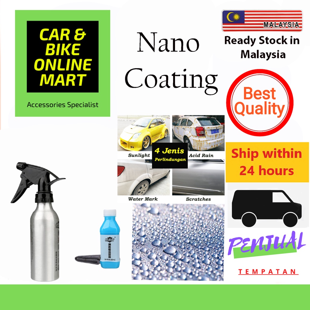 Coating Kereta Nanoteknologi, Nanotech Car Paint Coating for headlamp, windscreen, bumper, rims