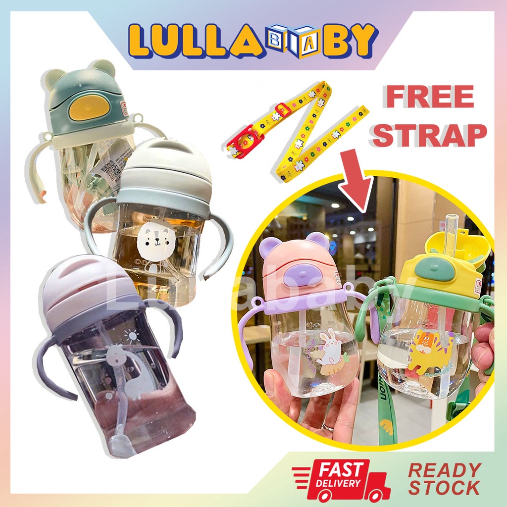 READY STOCK 250ML 400ML Kids Water Bottle Drinking Baby Learning Cup Non-spill Training Cup Leak-Proof Botol Air Kanak