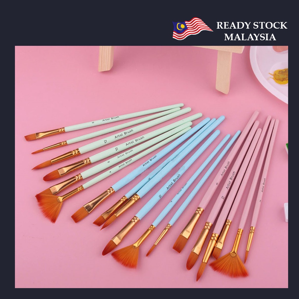 Paint Brushes Set Nylon Hair Brushes Acrylic Oil Painting Watercolor