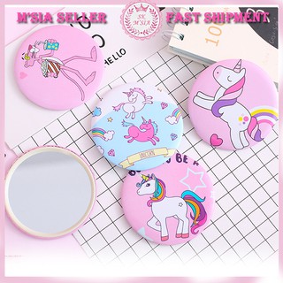 [Msia Seller] Unicorn and other Mini Mirror For Make-Up Portable Use