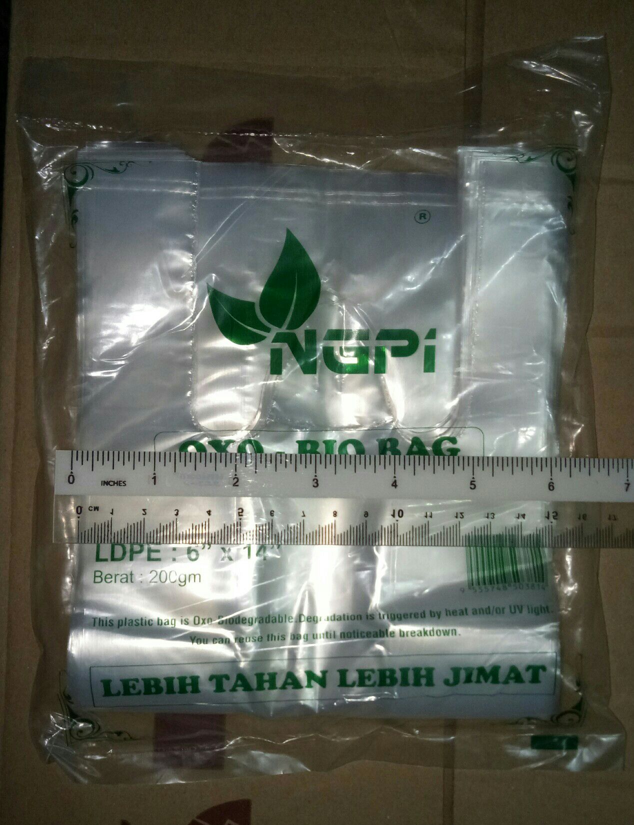 PE BEG PLASTIK JERNIH  BERTANGKAI Ngpi PLASTIC BAG 