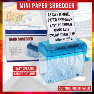 Mini Paper Shredder / Hand Shredder /A6 Size Mini Paper Shredder For Home & Office - Ready Stock