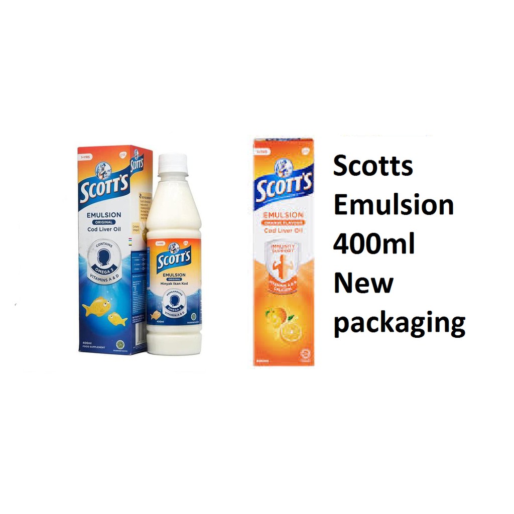 SCOTT'S EMULSION COD LIVER OIL 400ML ORIGINAL / ORANGE Shopee Malaysia